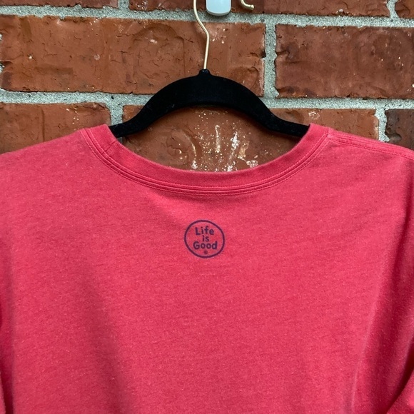 Life Is Good Mens Medium Crusher Tee Red Bucket List Beer Long Sleeve Shirt - Picture 4 of 9